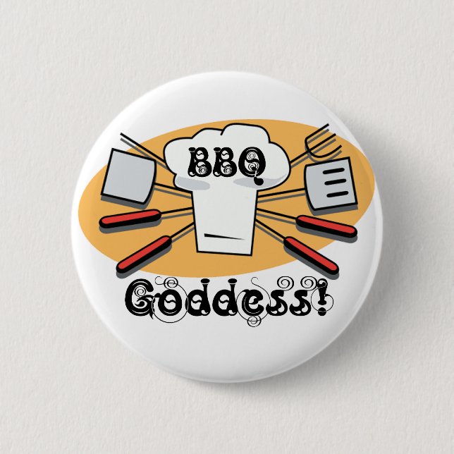 BBQ Goddess 6 Cm Round Badge (Front)