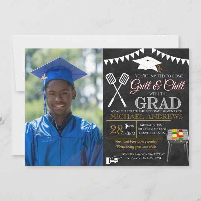 BBQ Graduation Invitation (Front)