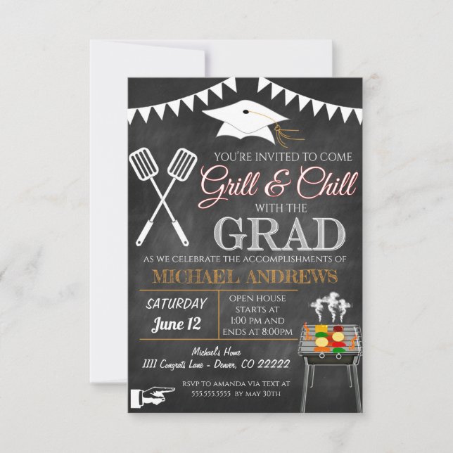 BBQ Graduation Invitation (Front)