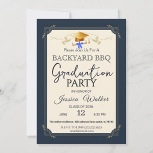 BBQ Graduation Party Invitation