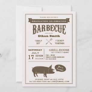 BBQ Graduation Party or Any Celebration Party Invitation