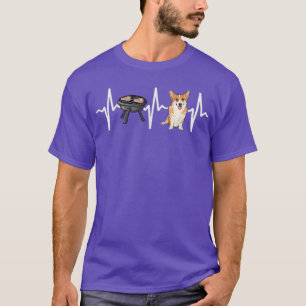 BBQ Grill Barbecue Pembroke Welsh Corgi Heartbeat  T-Shirt