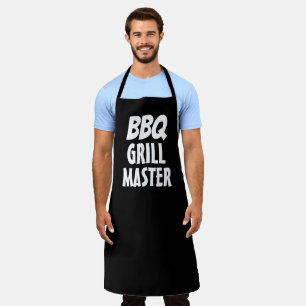 BBQ GRILL MASTER BLACK DAD APRON MENS