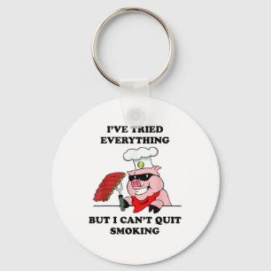 Bbq Grill Master Cant Quit Smoking Meat T Shirt _1 Key Ring