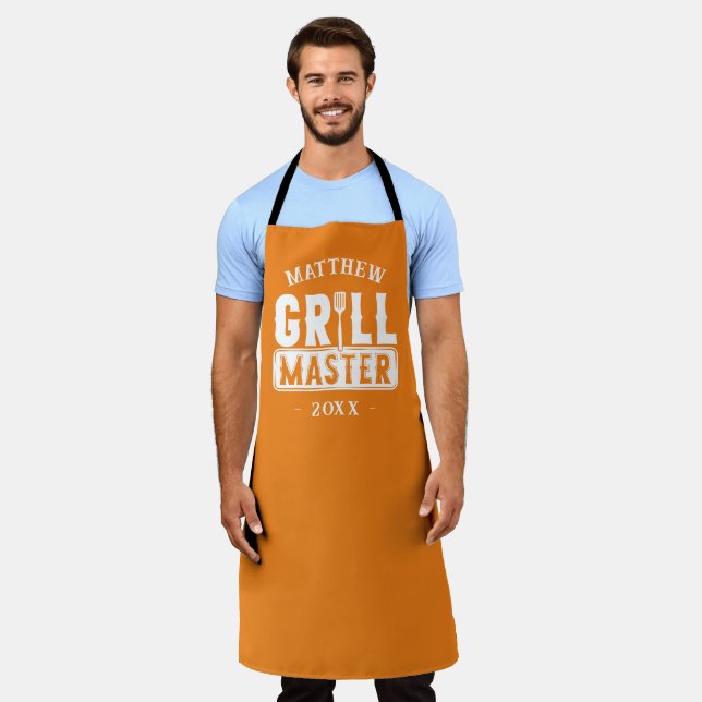  BBQ Grill Master Personalised Best Dad Father's   Apron (Worn)