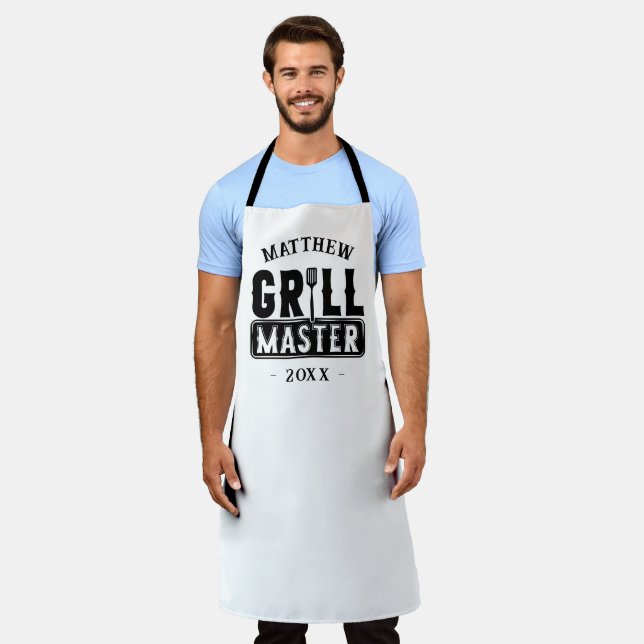  BBQ Grill Master Personalised Best Dad Father's   Apron (Worn)
