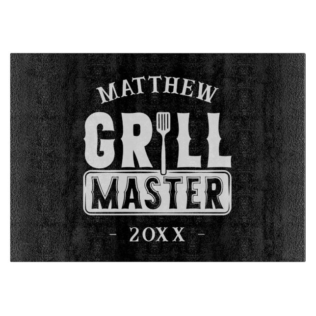  BBQ Grill Master Personalised Best Dad Father's   Cutting Board (Front)