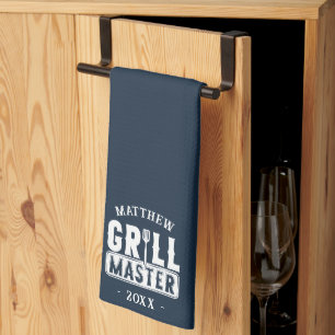 BBQ Grill Master Personalised Best Dad Father's Tea Towel