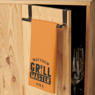 BBQ Grill Master Personalised Best Dad Father's Tea Towel