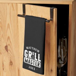  BBQ Grill Master Personalised Best Dad Father's   Tea Towel