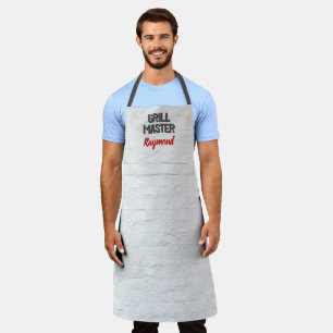 BBQ Grill Master Rustic White Brick Wall Mens Apron