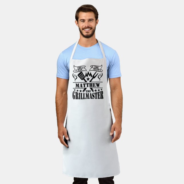  BBQ Grill Master The Man The Myth Personalised Apron (Worn)