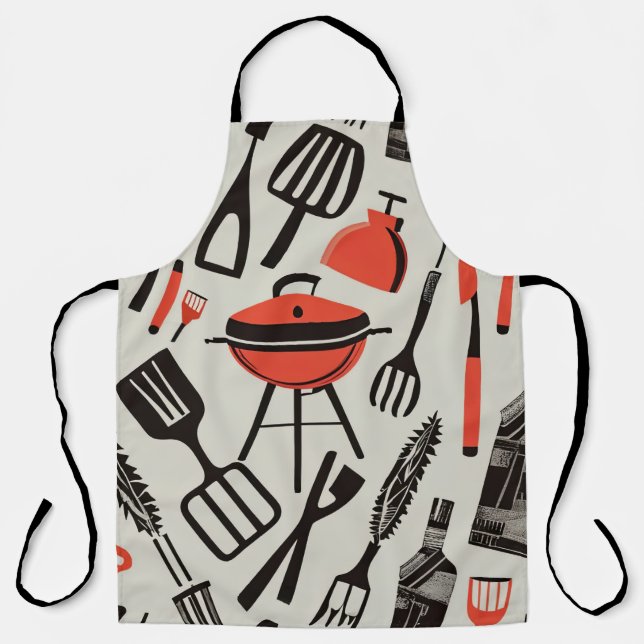 BBQ Grill Pattern Apron (Front)