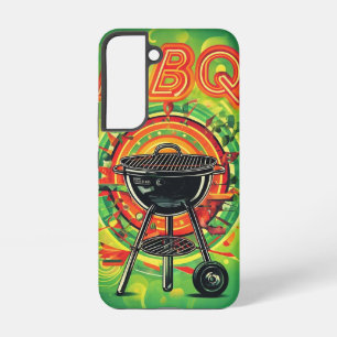 BBQ Grill Retro Vintage Colourful Art Design Samsung Galaxy Case