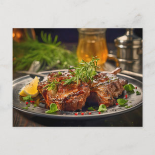 BBQ Grilled Rosemary Lamb Postcard