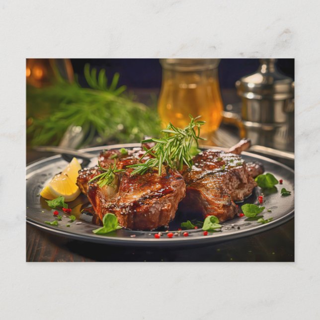 BBQ Grilled Rosemary Lamb Postcard (Front)