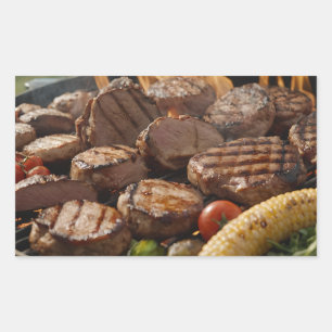 BBQ Grilled Steak Rectangular Sticker