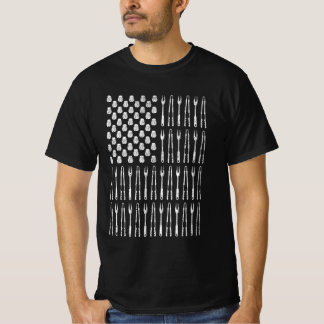 BBQ Grilling Barbecue American Flag USA America T-Shirt