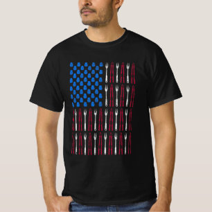 BBQ Grilling Barbecue American Flag USA America T-Shirt