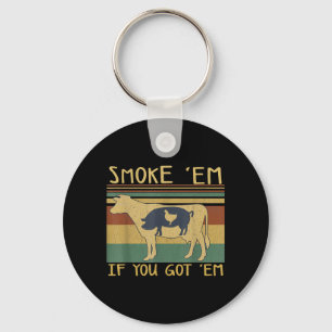 BBQ Grilling Funny Meat Smoker Foodie Lover Key Ring