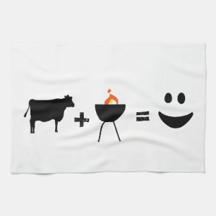 BBQ = Happiness Tea Towel