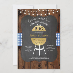 BBQ HouseWarming Chalk Board New Sweet Home Invite