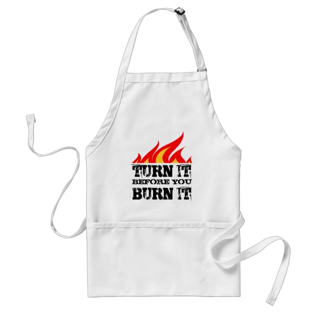 BBQ humour apron | Turn it before you burn it (Front)
