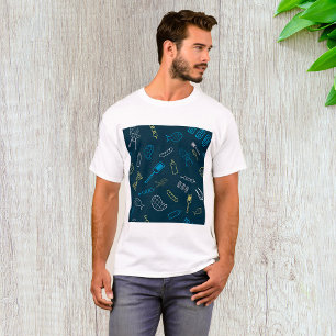 BBQ Icons Pattern Grilling Tools Meat Food  T-Shirt