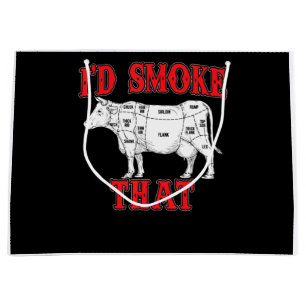 BBQ Id Smoke That Cow BBQ I Grilling Grillmasters Large Gift Bag