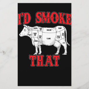 BBQ Id Smoke That Cow BBQ I Grilling Grillmasters Stationery