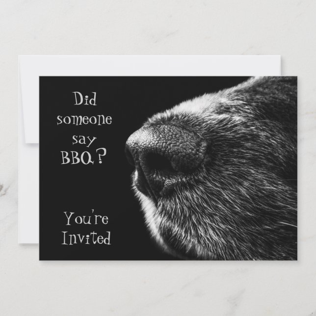 BBQ invitation dog nose black and grey (Front)