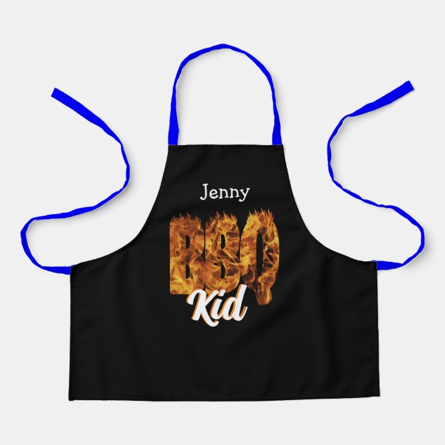 BBQ Kid Apron. Customisable. Barbecue lover.  Apron (Front)