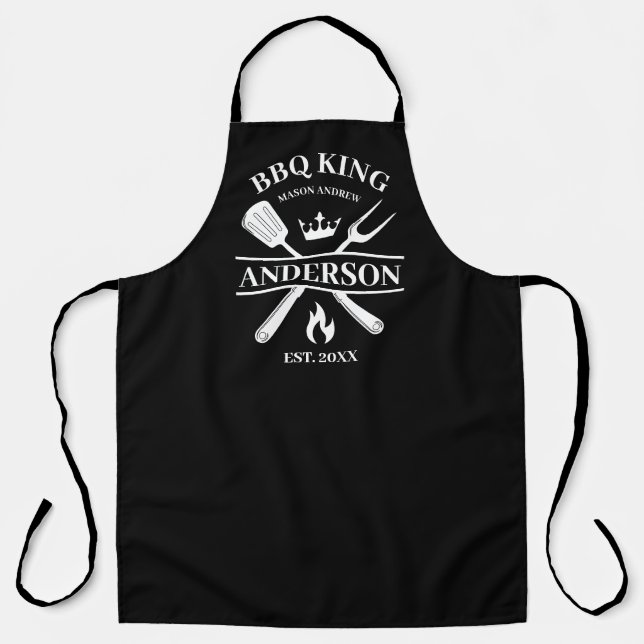 BBQ King Barbecue Personalised  Apron (Front)