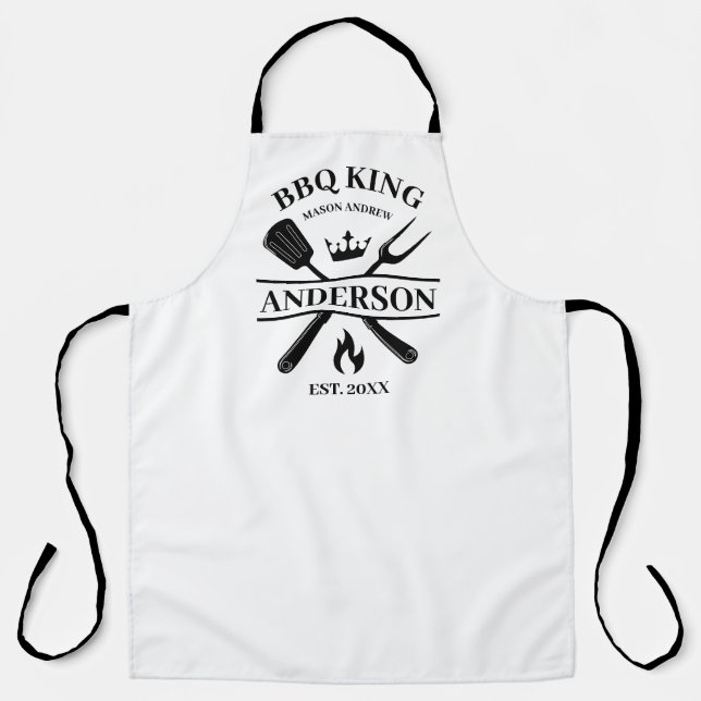 BBQ King Barbecue Personalised  Apron (Front)
