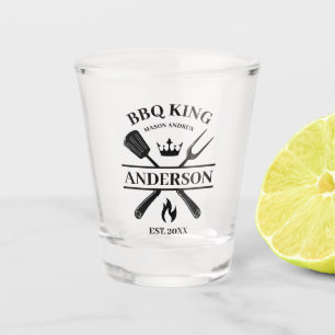 BBQ King Barbecue Personalised  Shot Glass