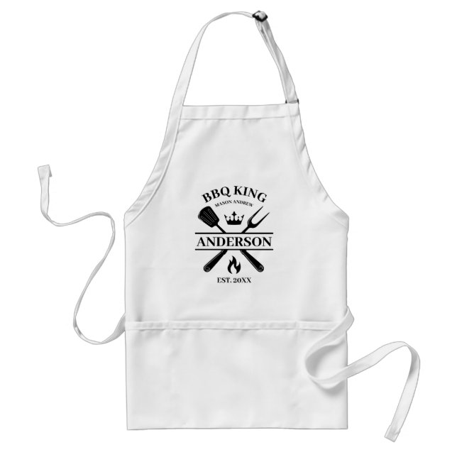 BBQ King Barbecue Personalised  Standard Apron (Front)