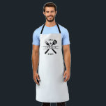 BBQ King | BBQ Chef | Personalised Name Apron<br><div class="desc">BBQ king BBQ chef personalised name apron. The design is lettered in modern typography and the template is set up for you to add your custom text and name. Perfect for Father's day,  Dad's birthday or a holiday!</div>