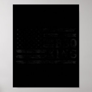 Bbq King Black Usa Flag Fathers Day Vintage Dad Poster