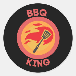 BBQ KING CLASSIC ROUND STICKER