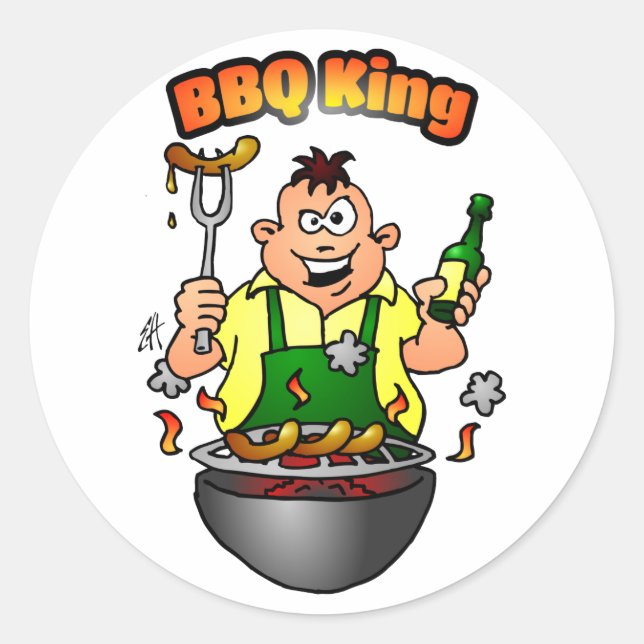 BBQ King Classic Round Sticker (Front)