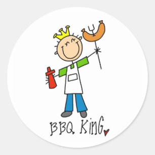 BBQ King Classic Round Sticker