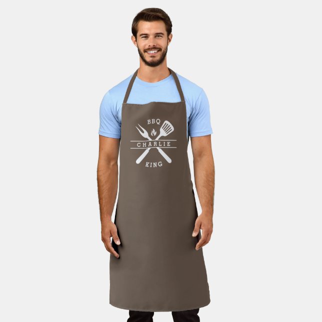 BBQ King | Dad Chef | Personalised Name Apron (Worn)