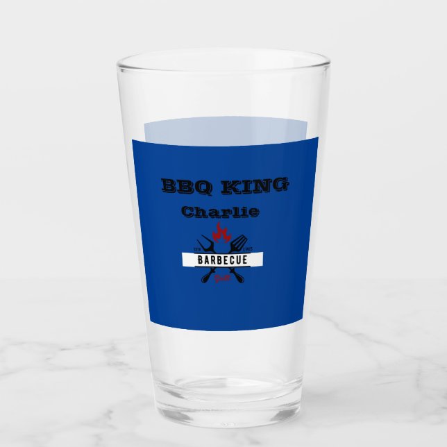BBQ KING Editable text Glass (Front)