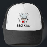BBQ King hat for men<br><div class="desc">BBQ King hat with cartoon chef. Cooking gifts with funny cartoon, cute sayings, quotes and humourous jokes. Customise and personalise products with your own text or name. Create gifts relates to cooking, baking, barbecue, food and more. Cute gift for home barbeque and chef cooks. Fun gift for dad, husband, uncle,...</div>