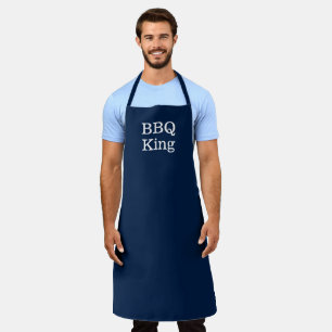 BBQ King navy blue solid modern elegant grill Apron
