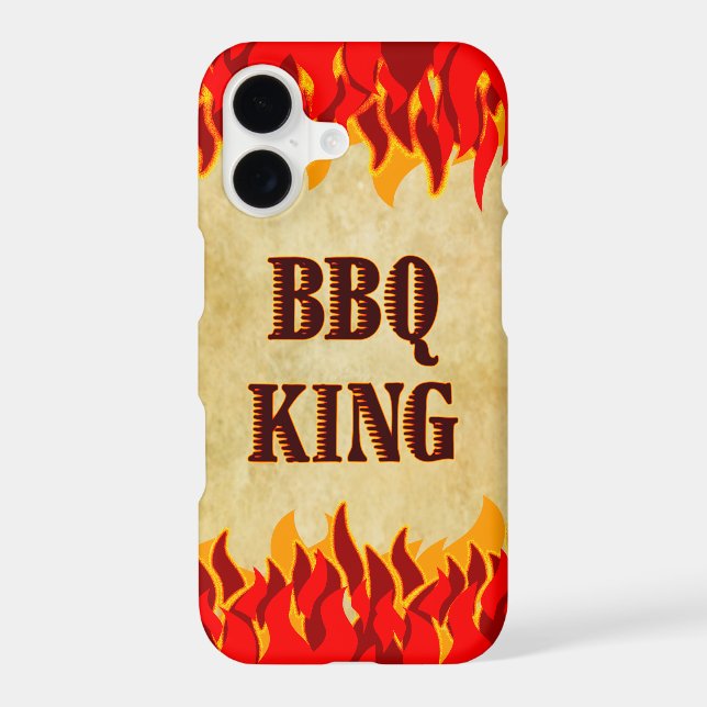 BBQ King Red Flames Cookout iPhone Case (Back)