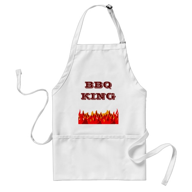 BBQ King Red Flames Custom Slogan Standard Apron (Front)