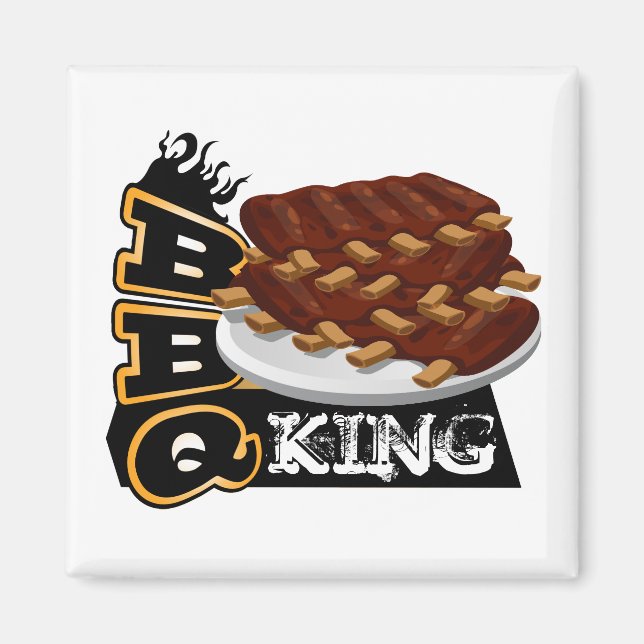 BBQ KING! Ribs Icon Magnet (Front)