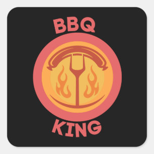 BBQ KING SQUARE STICKER