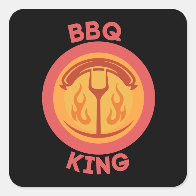 BBQ KING SQUARE STICKER (Front)